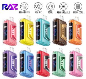 Raz Mega Disposable Vape Disposable TN9000 Assorted Flavors (HD Screen) 9000 Puffs